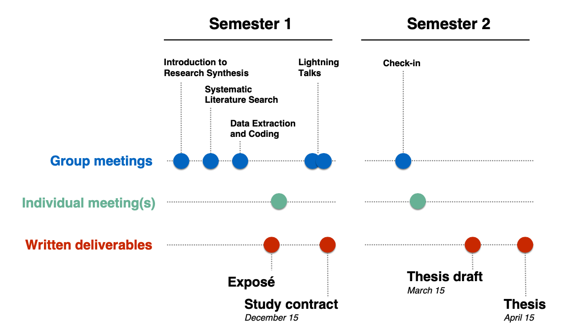 An overview of the BSc thesis timeline